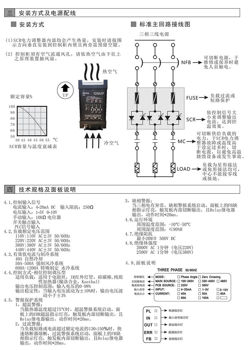 东莞常乾FC-SCR 智能调节器 60A 电力调整器 可控硅(图2)