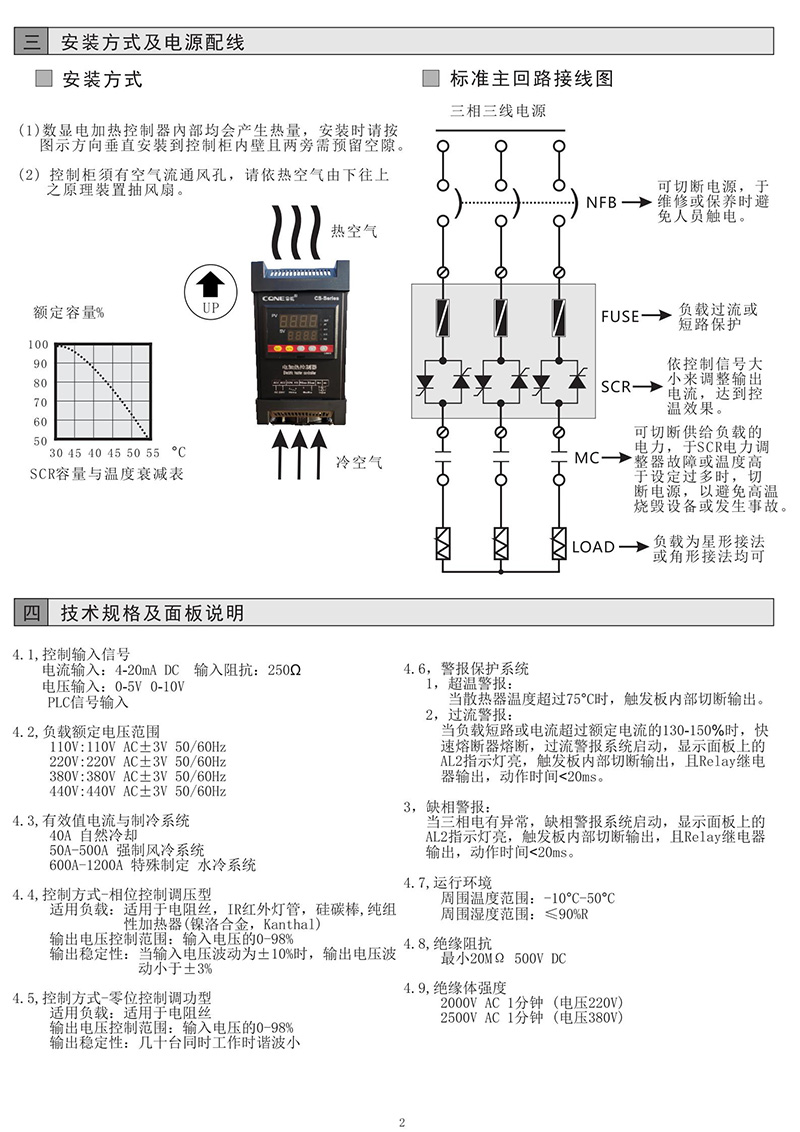 东莞常乾CS-SCR智能数显 电力调整器 电流80A 电加热控制器(图2)